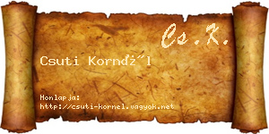 Csuti Kornél névjegykártya